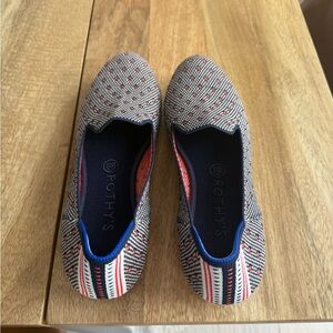 Rothy's Orange and Blue Patterned Flats